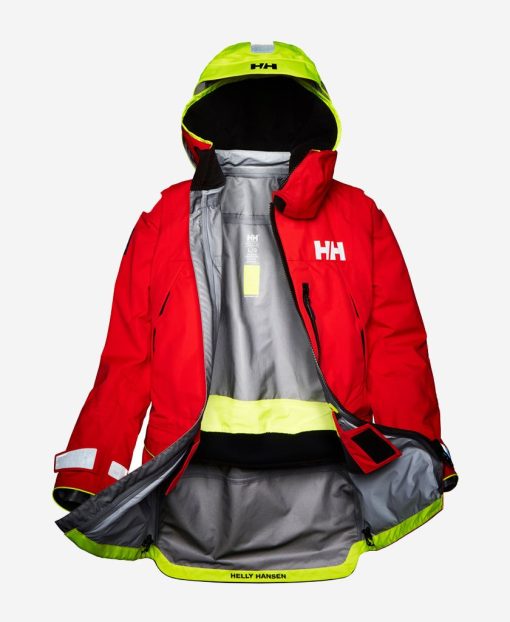 Sailing Jackets | Men Helly Hansen Aegir Ocean Jacket, Alert Red 222 Alert Red