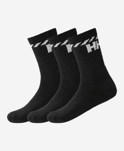 Socks | Men Helly Hansen Cotton Sport Sock 3P, Black 990 Black