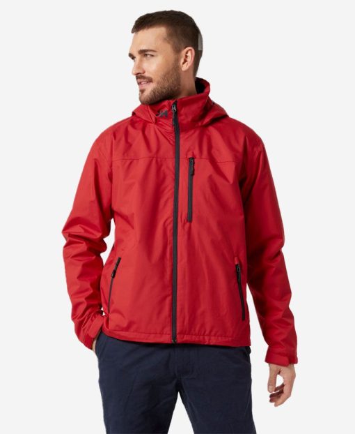 Rain Jackets | Men Helly Hansen Crew Hooded Jacket, Red