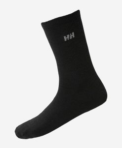 Socks | Men Helly Hansen Everyday Wool Sock 2Pk, Black 990 Black