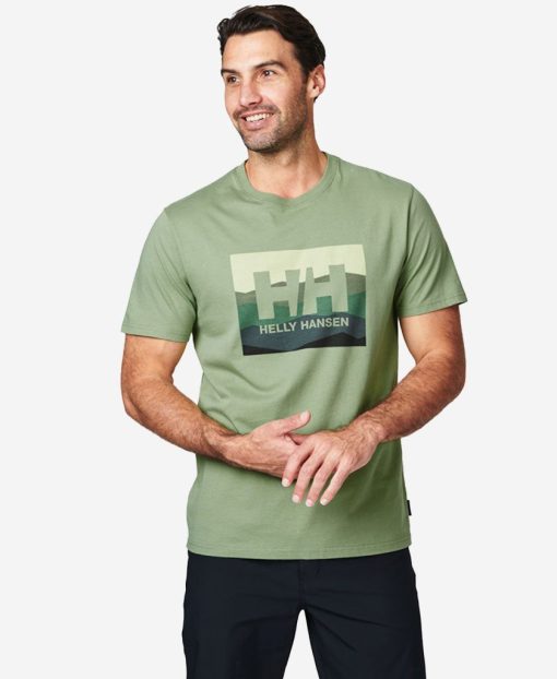 T-Shirts | Men Helly Hansen Hh Box Fill T-Shirt, Jade 2.0 406 Jade 2.0