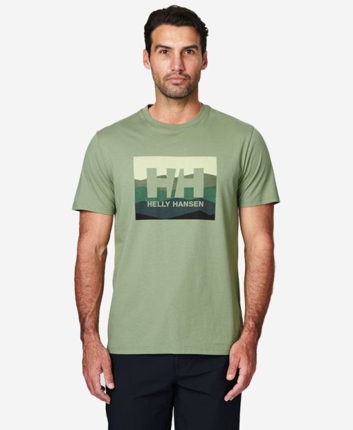 T-Shirts | Men Helly Hansen Hh Box Fill T-Shirt, Jade 2.0 406 Jade 2.0