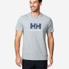 T-Shirts | Men Helly Hansen Hh Logo T-Shirt, Grey Melange 949 Grey Melange