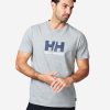 T-Shirts | Men Helly Hansen Hh Logo T-Shirt, Grey Melange 949 Grey Melange