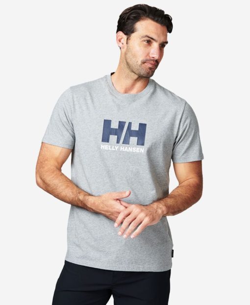 T-Shirts | Men Helly Hansen Hh Logo T-Shirt, Grey Melange 949 Grey Melange