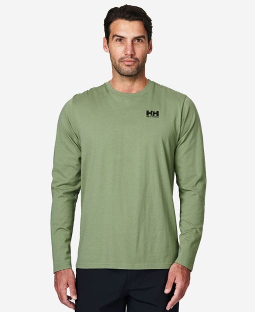 T-Shirts | Men Helly Hansen Hull Long Sleeve T-Shirt, Jade 2.0 406 Jade 2.0