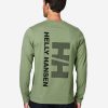 T-Shirts | Men Helly Hansen Hull Long Sleeve T-Shirt, Jade 2.0 406 Jade 2.0