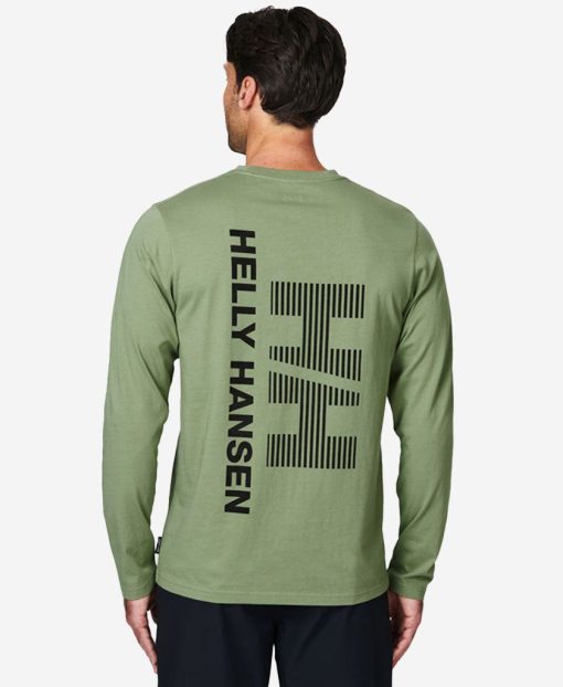 T-Shirts | Men Helly Hansen Hull Long Sleeve T-Shirt, Jade 2.0 406 Jade 2.0