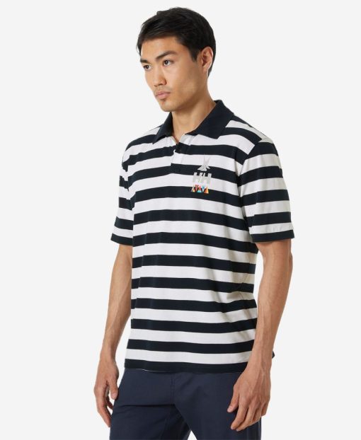 Polos | Men Helly Hansen Koster Polo, Navy Stripe 598 Navy Stripe