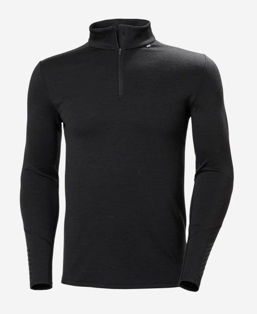 Baselayer Tops | Men Helly Hansen Lifa Merino Midweight 1/2 Zip, Black 990 Black