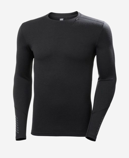 Baselayer Tops | Men Helly Hansen Lifa Merino Midweight Crew, Black 990 Black