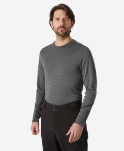 Baselayer Tops | Men Helly Hansen Lifa Merino Midweight Crew, Concrete 876 Concrete