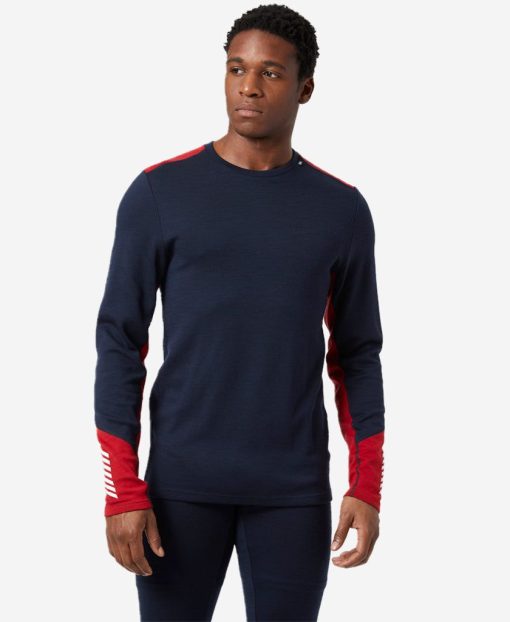 Baselayer Tops | Men Helly Hansen Lifa Merino Midweight Crew, Navy 598 Navy