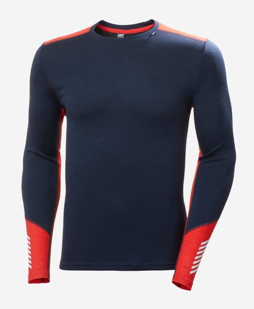 Baselayer Tops | Men Helly Hansen Lifa Merino Midweight Crew, Navy 598 Navy