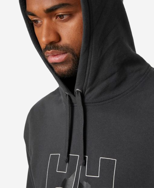 Fleece | Men Helly Hansen Nord Graphic Pull Over Hoodie, 981 Ebony