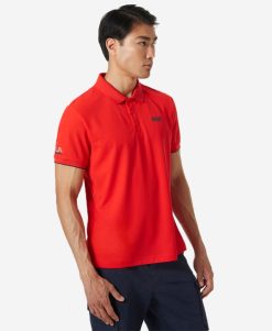 Polos | Men Helly Hansen Ocean Quick-Dry Polo, Alert Red 222 Alert Red