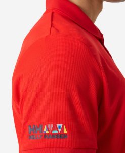 Polos | Men Helly Hansen Ocean Quick-Dry Polo, Alert Red 222 Alert Red