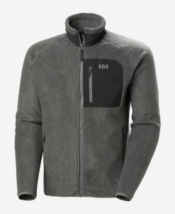 Hoodies & Jumpers | Men Helly Hansen Panorama Pile Block Jacket, Concrete 876 Concrete