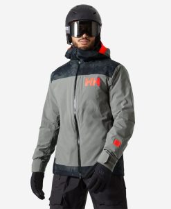 Snow Jackets | Men Helly Hansen Powdreamer 2.0 Jacket, Concrete 876 Concrete