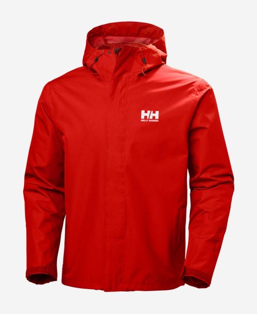 Rain Jackets | Men Helly Hansen Seven J Jacket, Alert Red 222 Alert Red