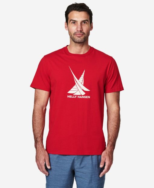 T-Shirts | Men Helly Hansen Twin Sail T-Shirt, Red 163 Red