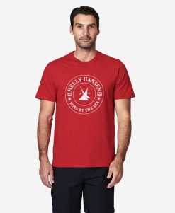 T-Shirts | Men Helly Hansen Voyage T-Shirt, Red 163 Red