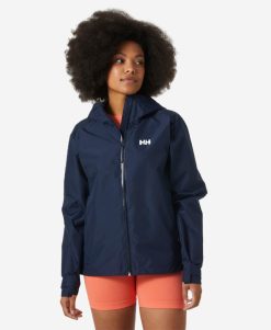 Rain Jackets | Women Helly Hansen W Active Ocean Bound Jacket, Navy 597 Navy