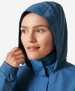 Shell Jackets | Women Helly Hansen W Aden Long Jacket, Azurite 636 Azurite