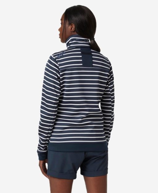 Insulated Midlayer Jackets | Women Helly Hansen W Crew Fleece Jacket, Navy Stripe 598 Navy Stripe