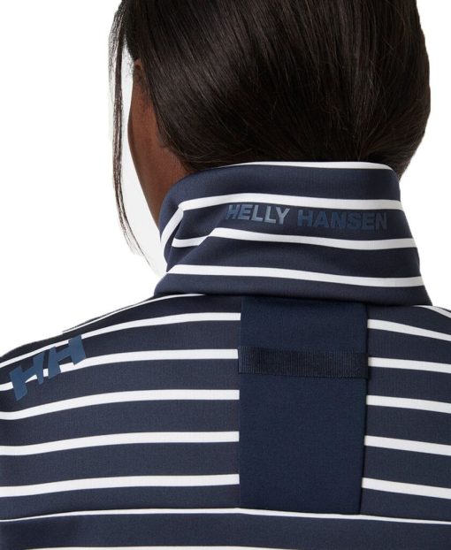 Insulated Midlayer Jackets | Women Helly Hansen W Crew Fleece Jacket, Navy Stripe 598 Navy Stripe