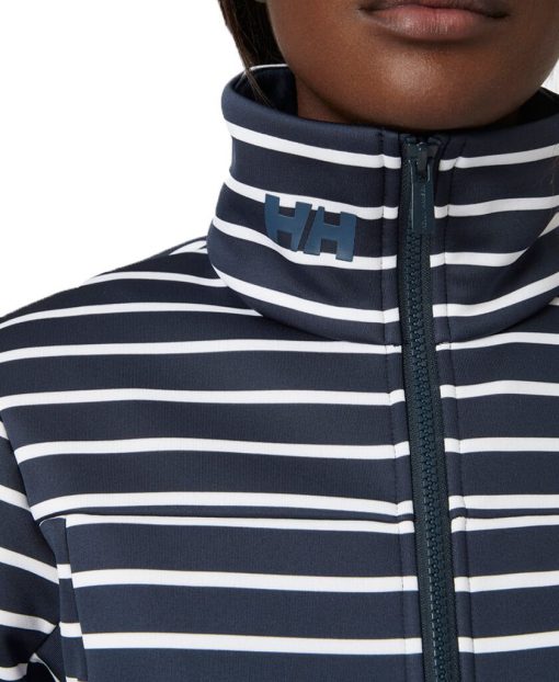 Insulated Midlayer Jackets | Women Helly Hansen W Crew Fleece Jacket, Navy Stripe 598 Navy Stripe