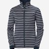 Insulated Midlayer Jackets | Women Helly Hansen W Crew Fleece Jacket, Navy Stripe 598 Navy Stripe