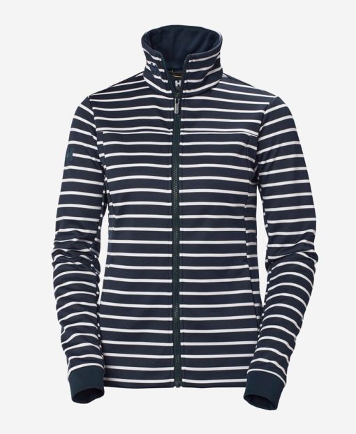 Insulated Midlayer Jackets | Women Helly Hansen W Crew Fleece Jacket, Navy Stripe 598 Navy Stripe