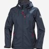 Sailing Jackets | Women Helly Hansen W Crew Hooded Jacket, Navy 598 Navy