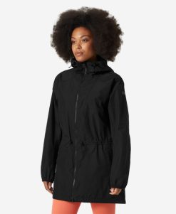 Urban Jackets | Women Helly Hansen W Essence Mid Rain Coat, Black 990 Black