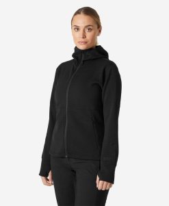 Hoodies & Jumpers | Women Helly Hansen W Evolved Air Hooded Midlayer, Black 990 Black