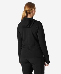 Hoodies & Jumpers | Women Helly Hansen W Evolved Air Hooded Midlayer, Black 990 Black