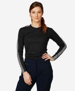 Baselayer Tops | Women Helly Hansen W Hh Lifa Crew, Black 990 Black