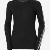 Baselayer Tops | Women Helly Hansen W Hh Lifa Crew, Black 990 Black