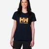 T-Shirts | Women Helly Hansen W Hh Logo T-Shirt, New Navy 597 Navy