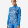 Baselayer Tops | Women Helly Hansen W Lifa Merino Midw Gra 1/2 Zip, Ultra Blue 554 Ultra Blue Star Pixel