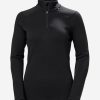 Baselayer Tops | Women Helly Hansen W Lifa Merino Midweight 1/2 Zip, Black 990 Black