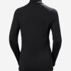 Baselayer Tops | Women Helly Hansen W Lifa Merino Midweight 1/2 Zip, Black 990 Black