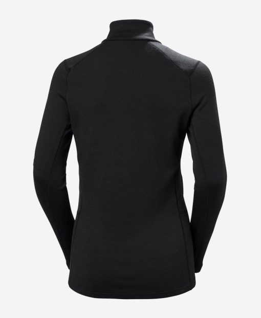 Baselayer Tops | Women Helly Hansen W Lifa Merino Midweight 1/2 Zip, Black 990 Black