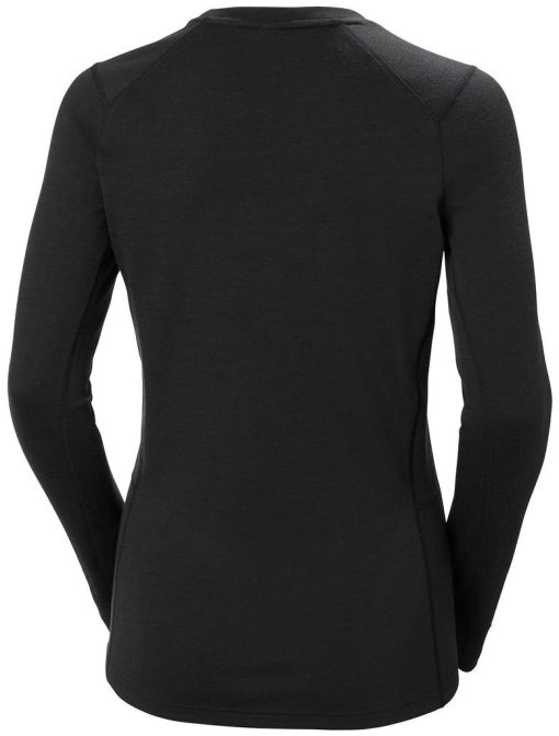 Baselayer Tops | Women Helly Hansen W Lifa Merino Midweight Crew, Black 990 Black