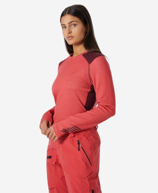 Baselayer Tops | Women Helly Hansen W Lifa Merino Midweight Crew, Poppy Red 101 Poppy Red