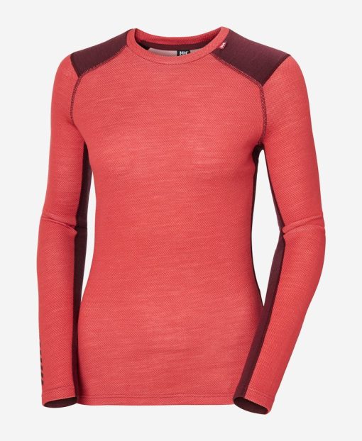 Baselayer Tops | Women Helly Hansen W Lifa Merino Midweight Crew, Poppy Red 101 Poppy Red