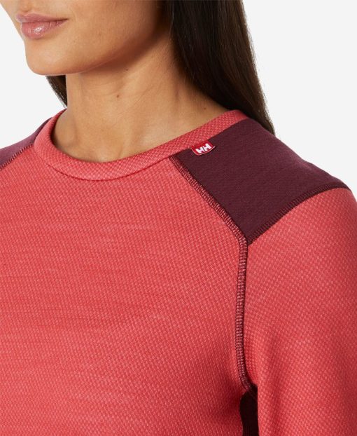 Baselayer Tops | Women Helly Hansen W Lifa Merino Midweight Crew, Poppy Red 101 Poppy Red