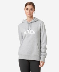 Hoodies & Jumpers | Women Helly Hansen W Nord Graphic Pull Over Hoodie, 951 Grey Melange