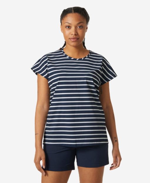 T-Shirts | Women Helly Hansen W Thalia Summer Top, Navy Stripe 598 Navy Stripe